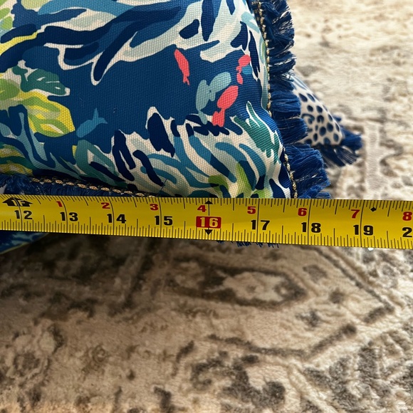 Lilly Pulitzer Blue and Green 2 Sided Pillows Like New☀️ - Picture 5 of 5